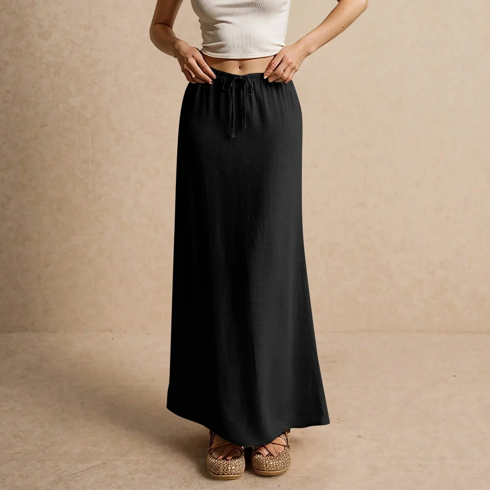 Jupe longue fluide pour femme – Style drapé Muse - Image 15