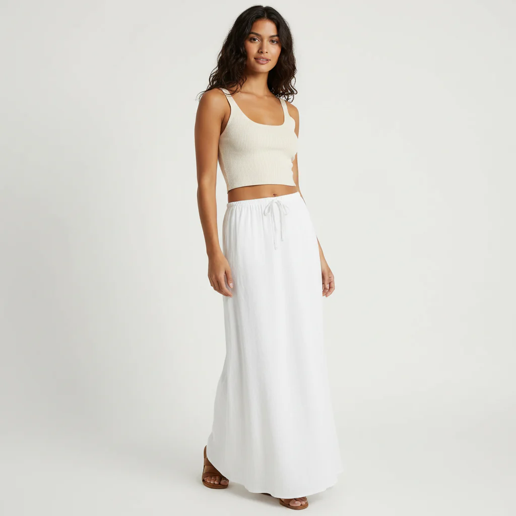 Jupe longue fluide pour femme – Style drapé Muse - Image 24