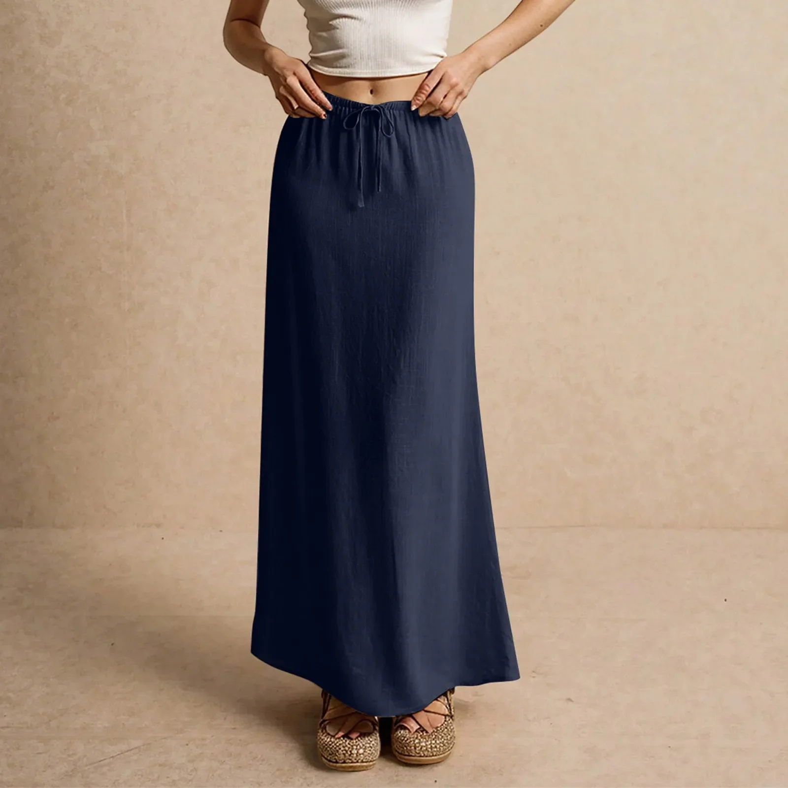 Jupe longue fluide pour femme – Style drapé Muse - Image 30