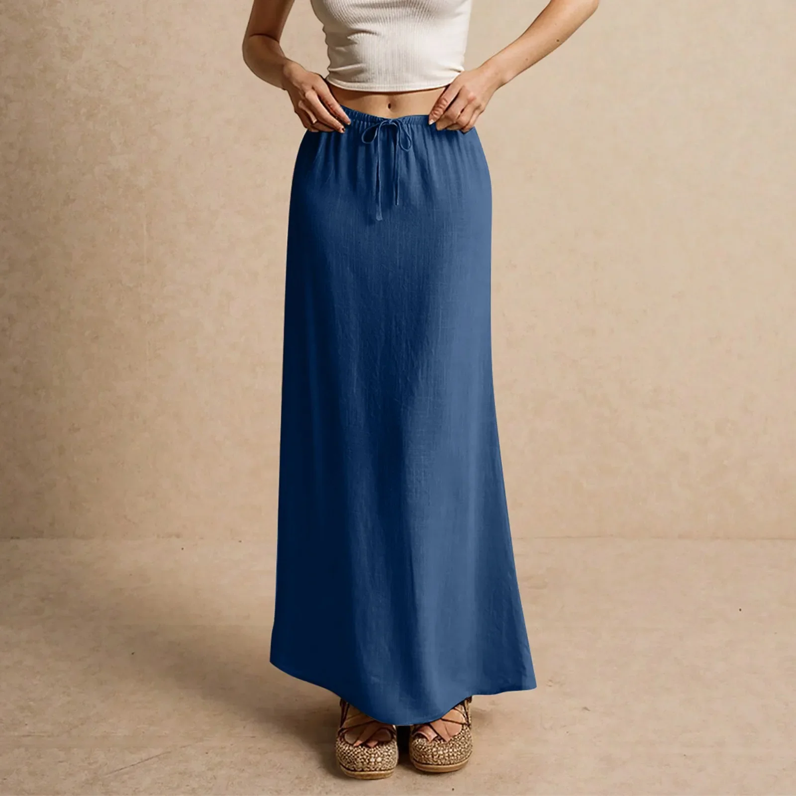 Jupe longue fluide pour femme – Style drapé Muse - Image 7