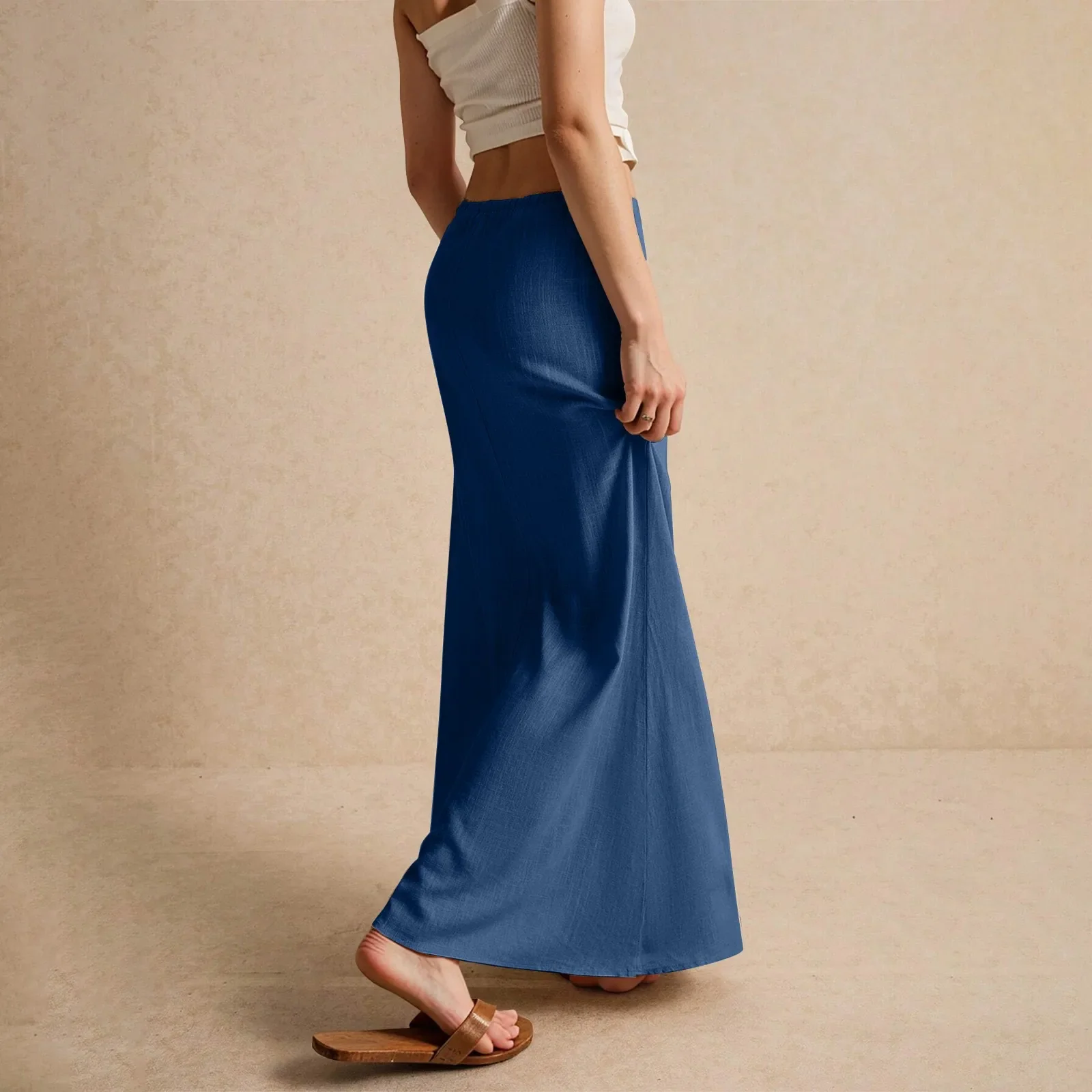 Jupe longue fluide pour femme – Style drapé Muse - Image 8