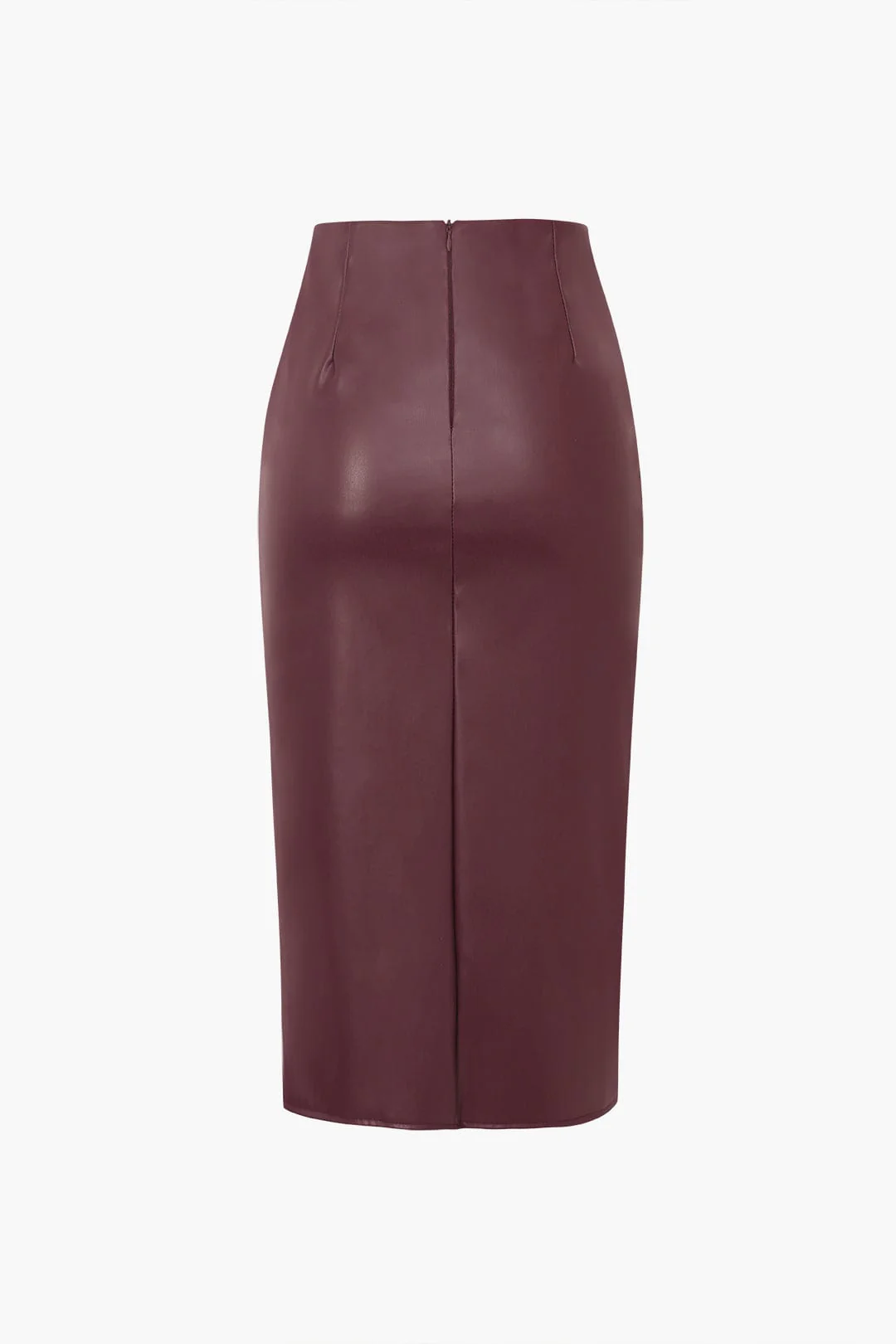 Jupe Midi en Faux Cuir pour Femme – Bodycon Élégant Asymétrique à Motif Tressé - Image 12