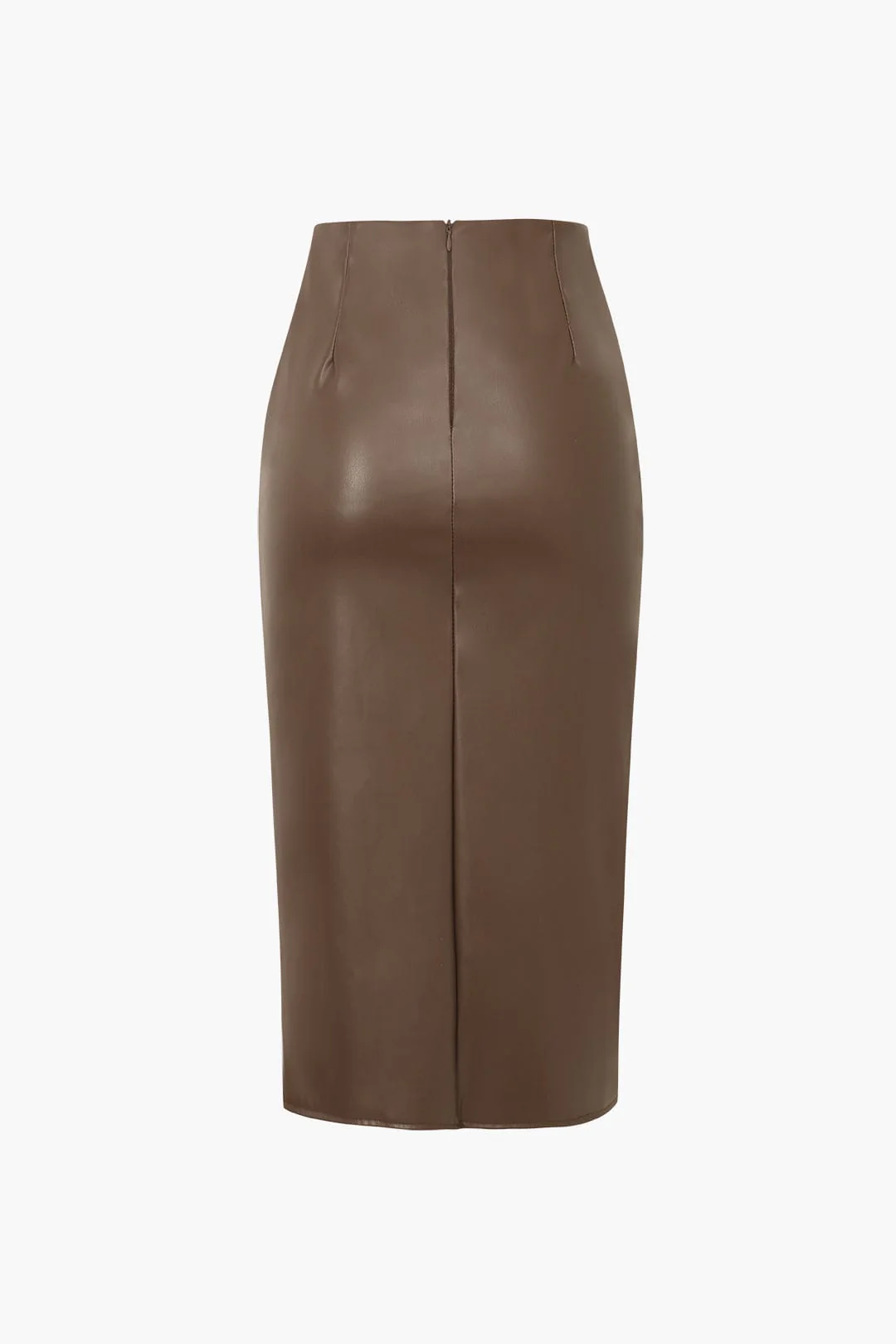 Jupe Midi en Faux Cuir pour Femme – Bodycon Élégant Asymétrique à Motif Tressé - Image 4