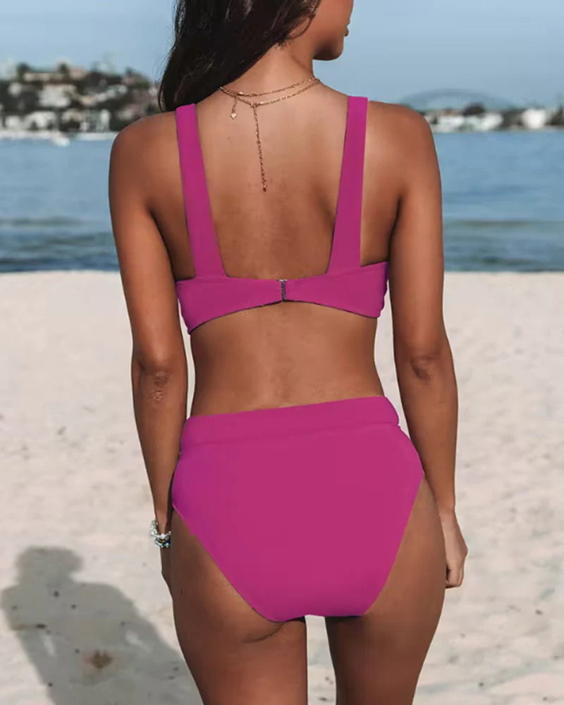 Maillot de bain femme deux pieces halter taille haute - Chic et galbant - Image 4