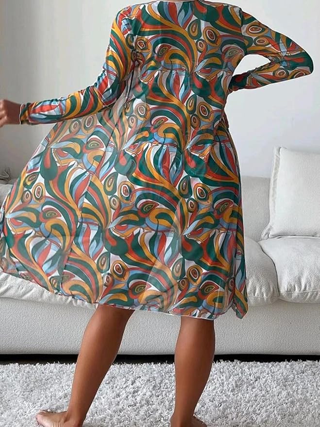 Maillot de bain femme trois pieces avec couvre-maillot imprime - Tendance et estival - Image 4