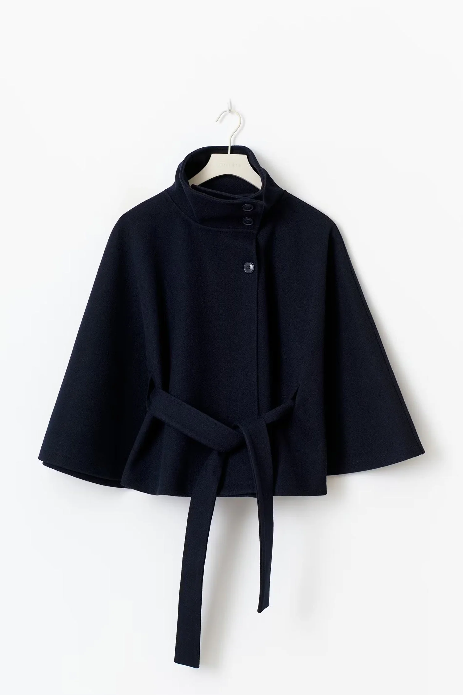 Manteau Cape Élégant à Col Montant pour Femme – Manteau Ceinturé Stylé - Image 5