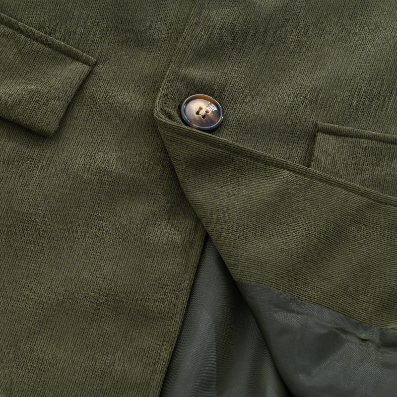 Manteau court ajusté en velours côtelé à col montant pour homme - Image 4