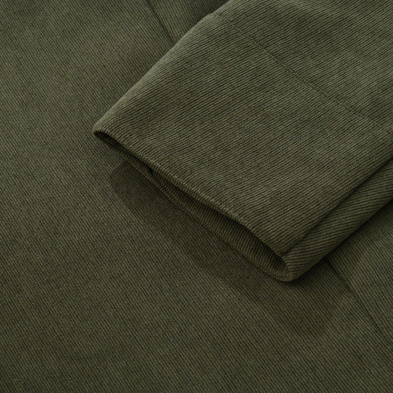 Manteau court ajusté en velours côtelé à col montant pour homme - Image 5