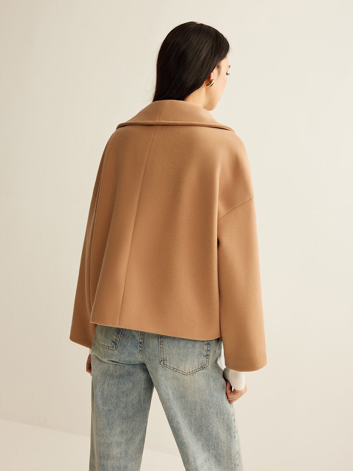 Manteau court oversize pour femme – Vêtements d'extérieur élégants et stylés à revers - Image 7