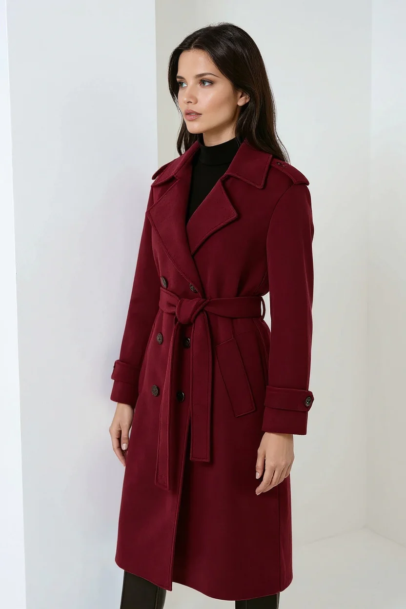 Manteau d’Hiver Bordeaux pour Femme - Image 2