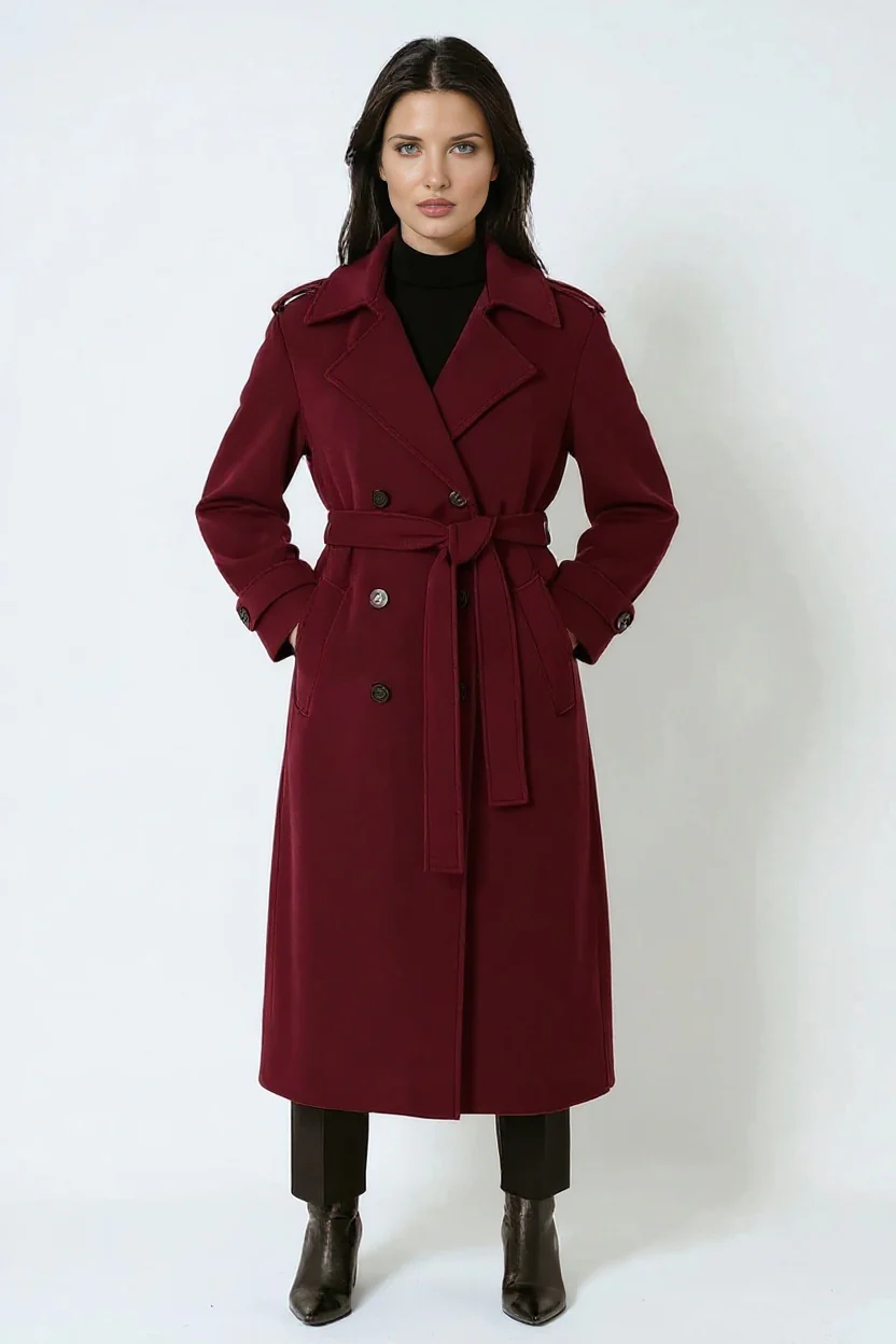 Manteau d’Hiver Bordeaux pour Femme - Image 3