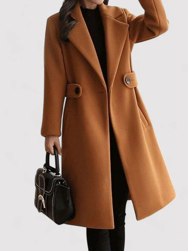 Manteau d’Hiver Élégant en Laine avec Boucle Fine et Revers – Parfait pour l’Hiver - Image 7