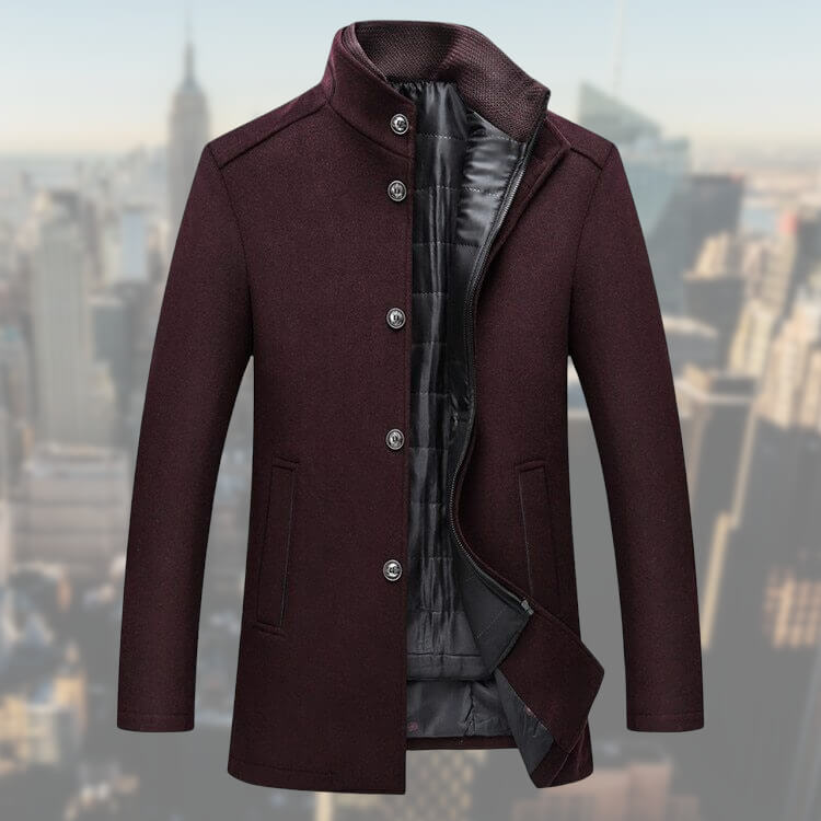 Manteau d’Hiver Homme en Mélange de Laine avec Gilet Amovible – Pardessus Mi-Long - Image 4