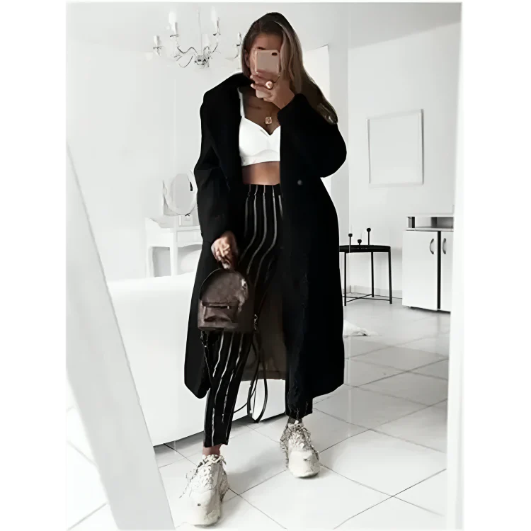 Manteau d’hiver long élégant et chaud pour femmes - Image 2
