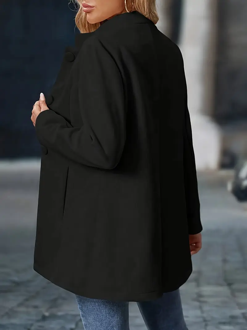 Manteau d’Hiver Mi-Long Élégant pour Femme – Manteau à Col Montant Boutonné - Image 9