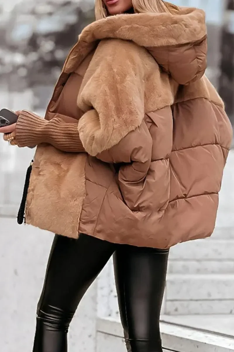 Manteau d’Hiver pour Femme | Matelassé avec Capuche - Image 2