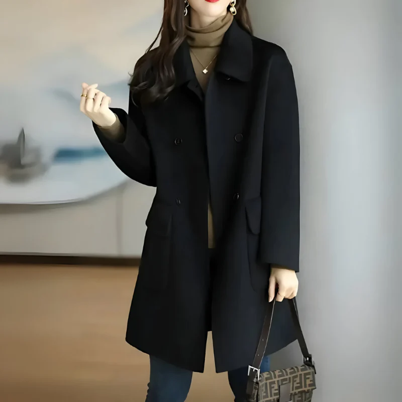 Manteau Double Boutonnage Élégant pour Femme – Stylish Format Outwear - Image 2