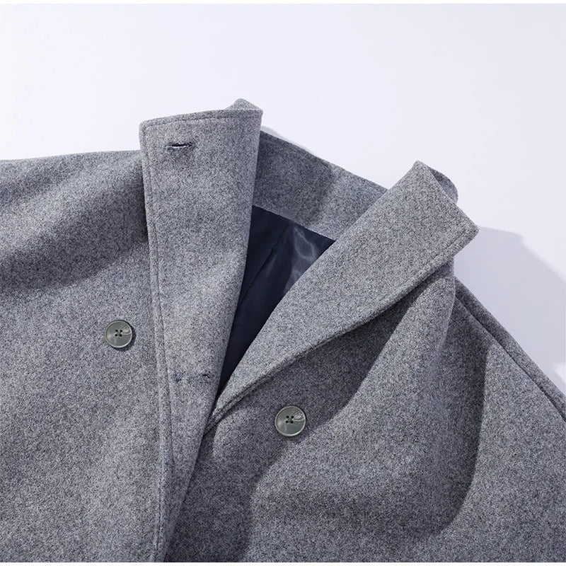 Manteau élégant femmes mélange de laine avec boutons – Vêtement d'hiver à col montant - Image 12