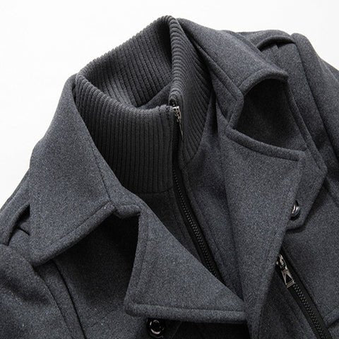 Manteau en Laine Double Couche Premium pour Homme – Pardessus Épais à Boutonnage Simple - Image 11