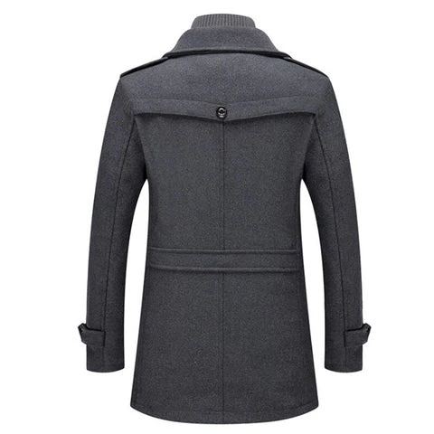 Manteau en Laine Double Couche Premium pour Homme – Pardessus Épais à Boutonnage Simple - Image 12