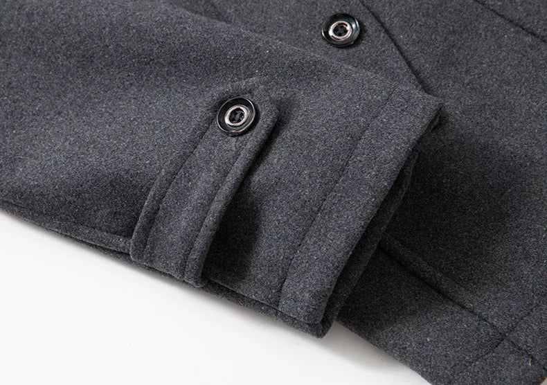 Manteau en Laine Double Couche Premium pour Homme – Pardessus Épais à Boutonnage Simple - Image 7