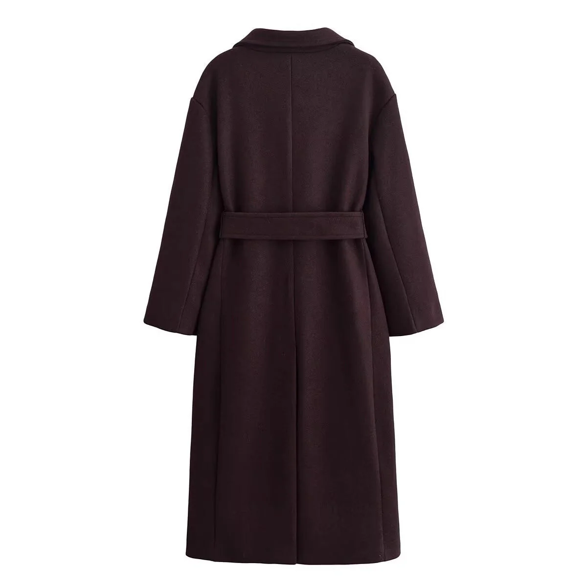 Manteau Femme Premium en Laine avec Ceinture – Modèle Hiver Élégant Double Boutonnage - Image 2