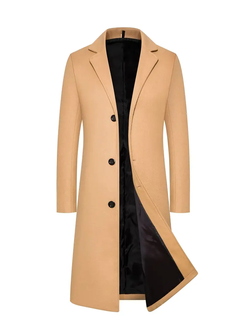 Manteau Long à Simple Boutonnage pour Homme – Manteau d’Hiver Ajusté Premium - Image 2