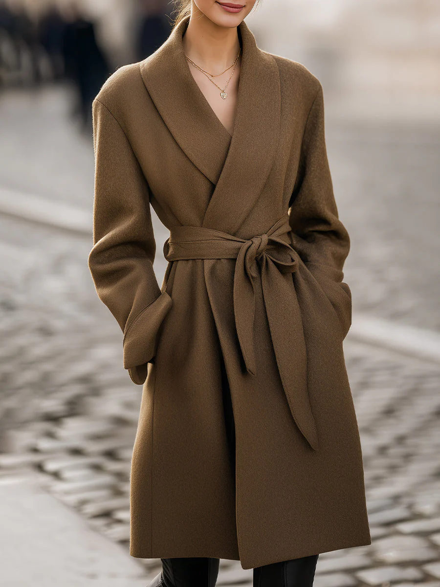 Manteau Long Ceinturé pour Femme