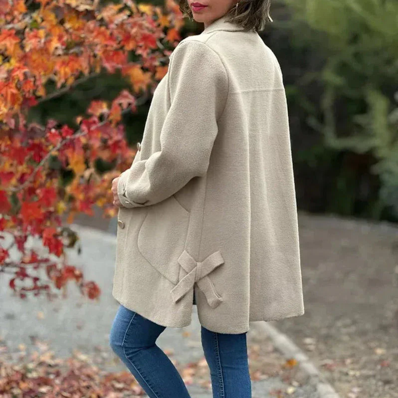 Manteau Long Élégant en Mélange de Laine – Manteau d’Hiver Classique à Revers - Image 3
