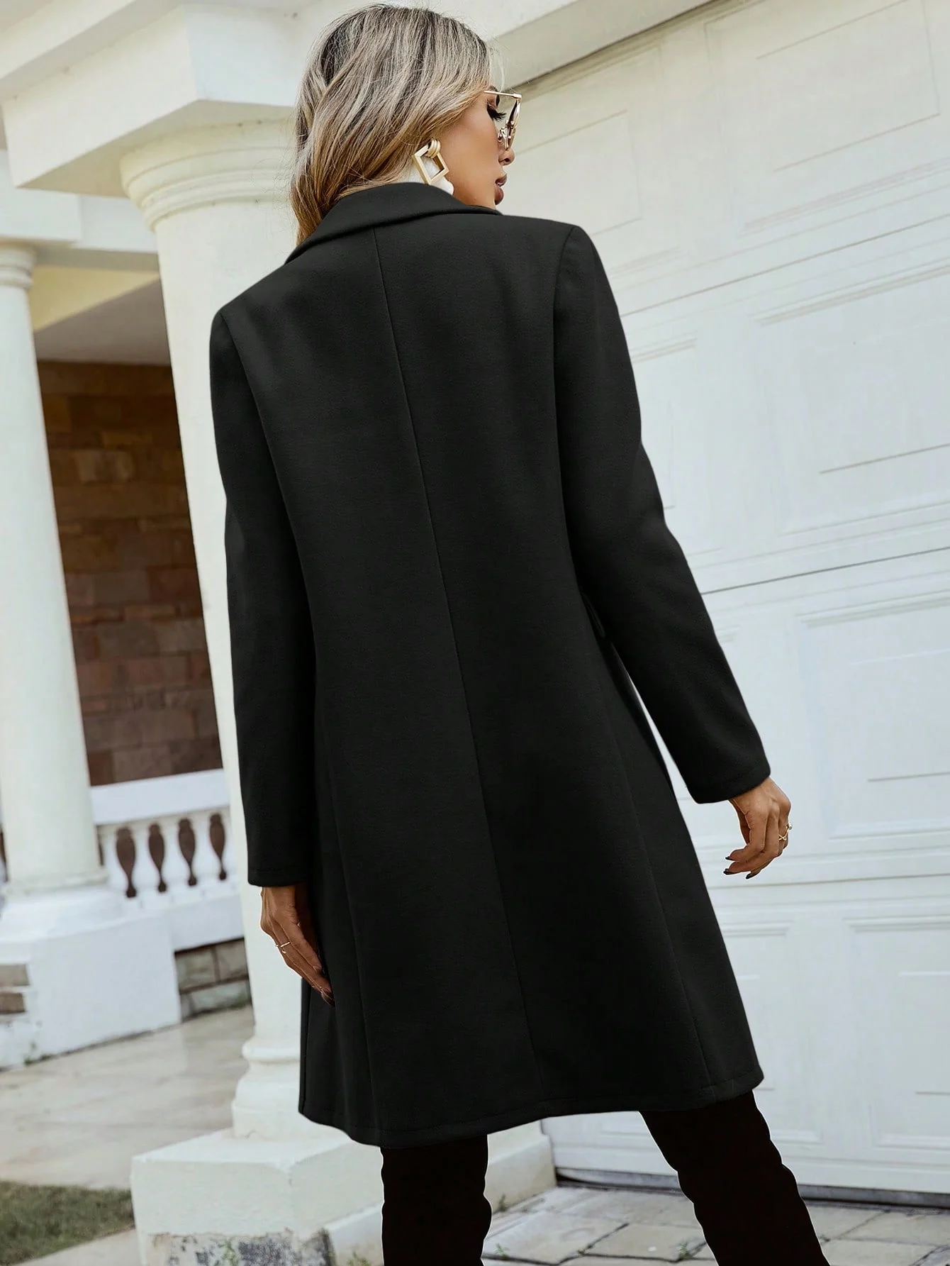 Manteau Long Élégant Premium Femme – Manteau Croisé à Col Revers - Image 2
