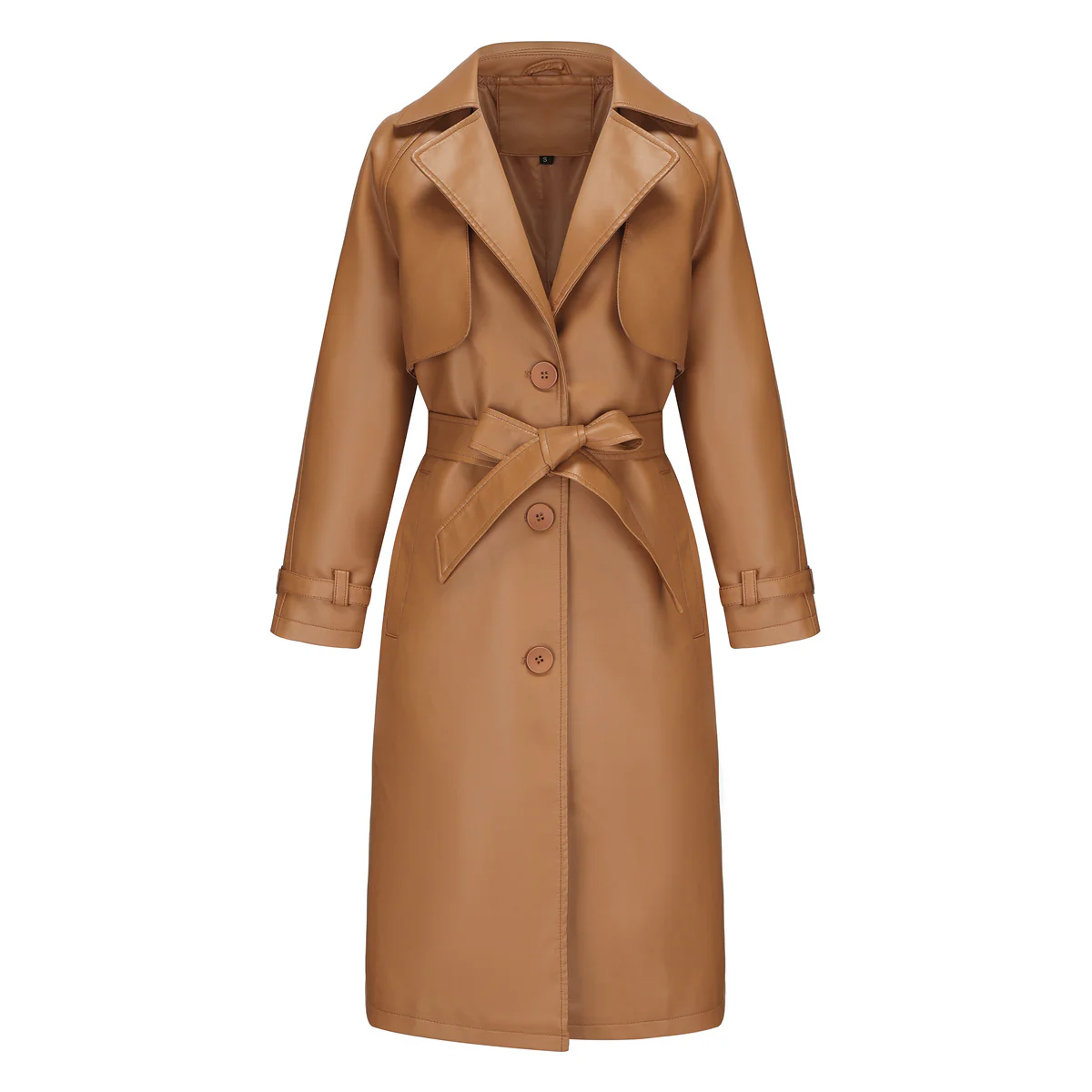 Manteau long élégant premium pour femme – Manteau ceinturé à col à revers et coupe ample - Image 10