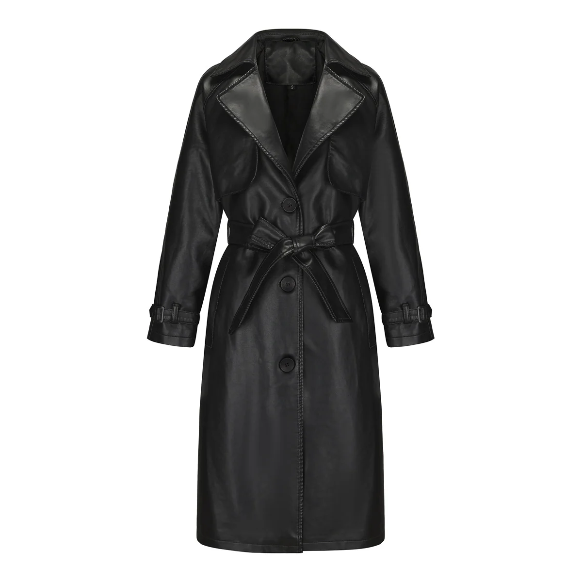 Manteau long élégant premium pour femme – Manteau ceinturé à col à revers et coupe ample - Image 6