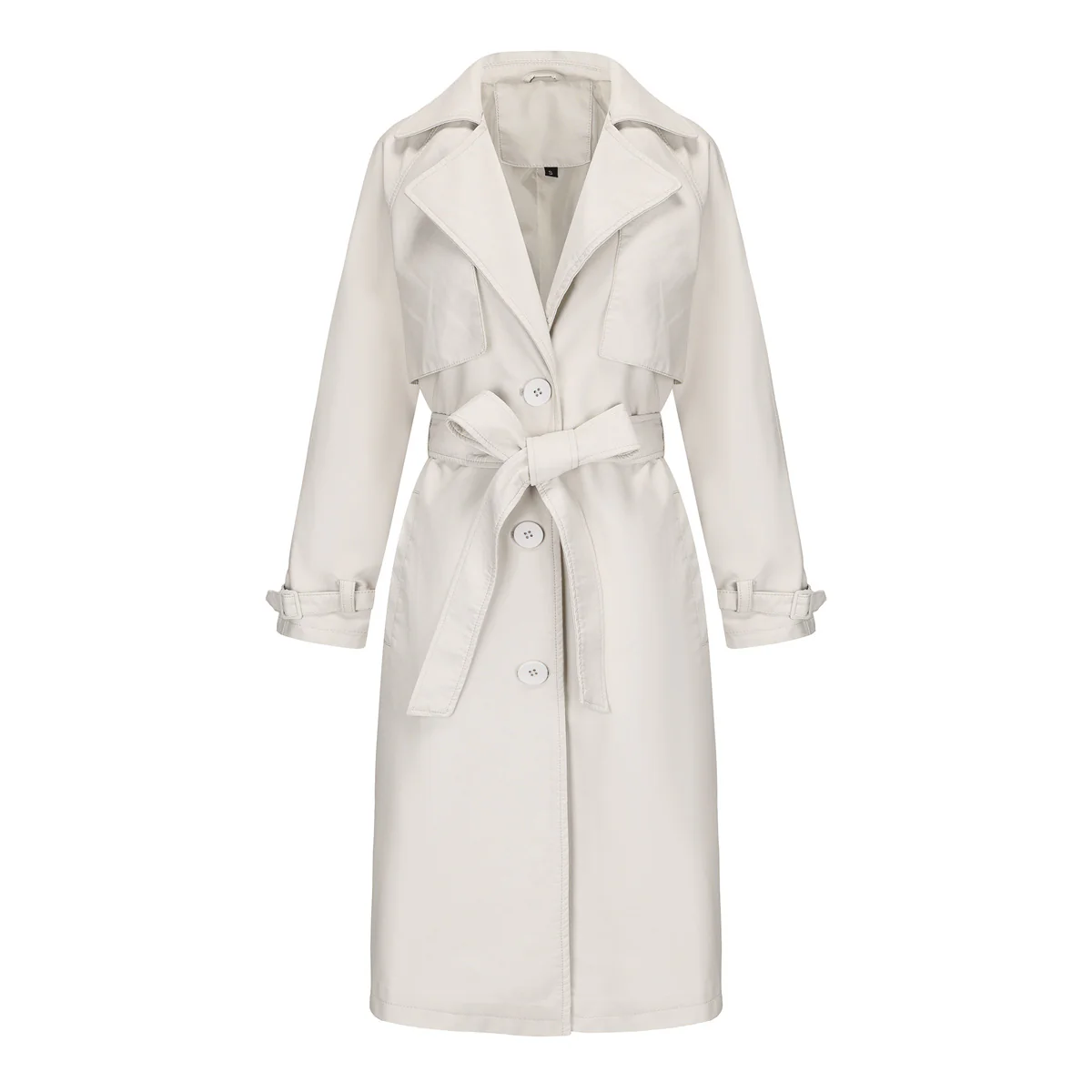 Manteau long élégant premium pour femme – Manteau ceinturé à col à revers et coupe ample - Image 7