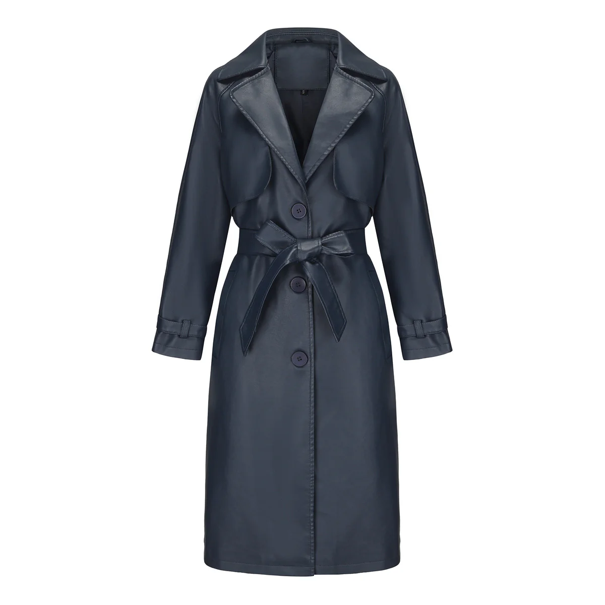 Manteau long élégant premium pour femme – Manteau ceinturé à col à revers et coupe ample - Image 8