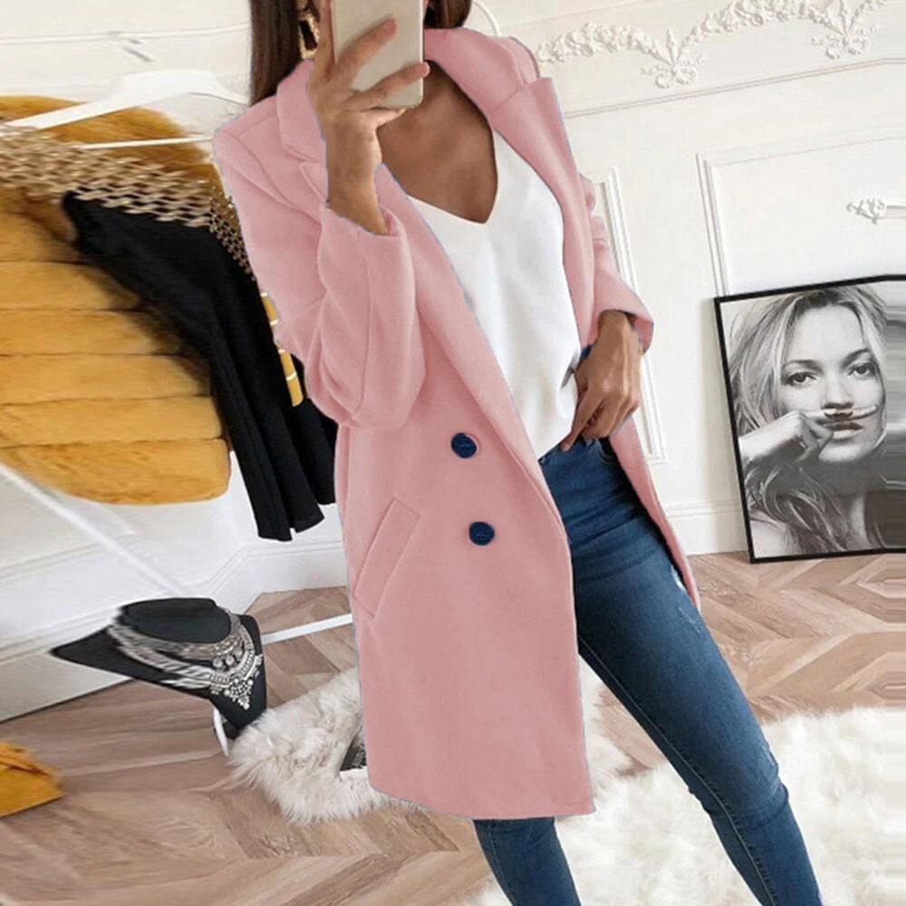 Manteau Long En Laine Élégant Pour Femme – Vêtement Chaud Chic Hiver - Image 10