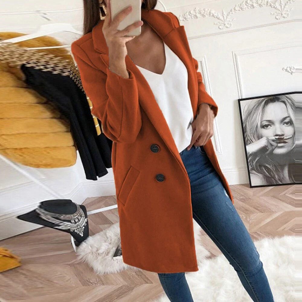 Manteau Long En Laine Élégant Pour Femme – Vêtement Chaud Chic Hiver - Image 2