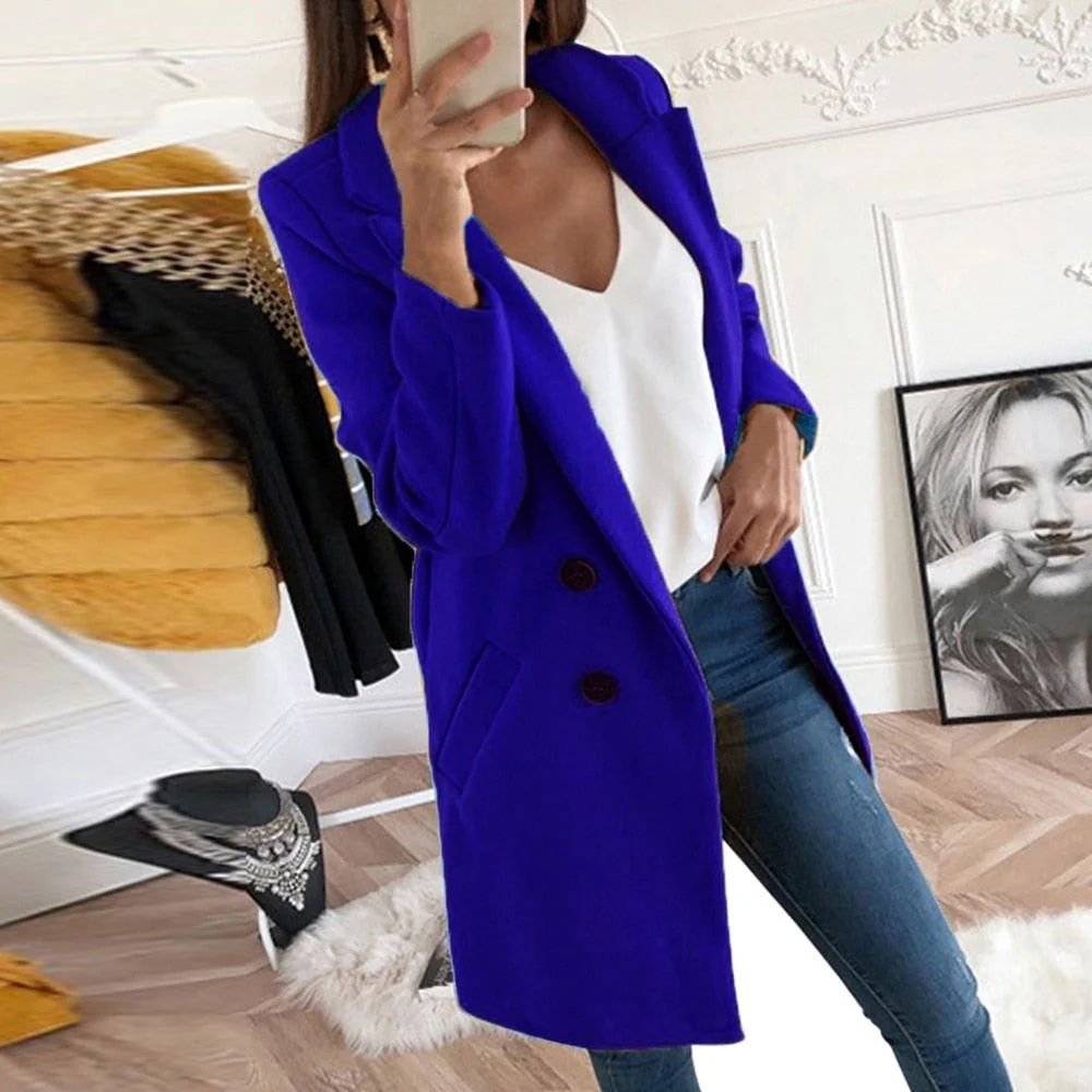 Manteau Long En Laine Élégant Pour Femme – Vêtement Chaud Chic Hiver - Image 4