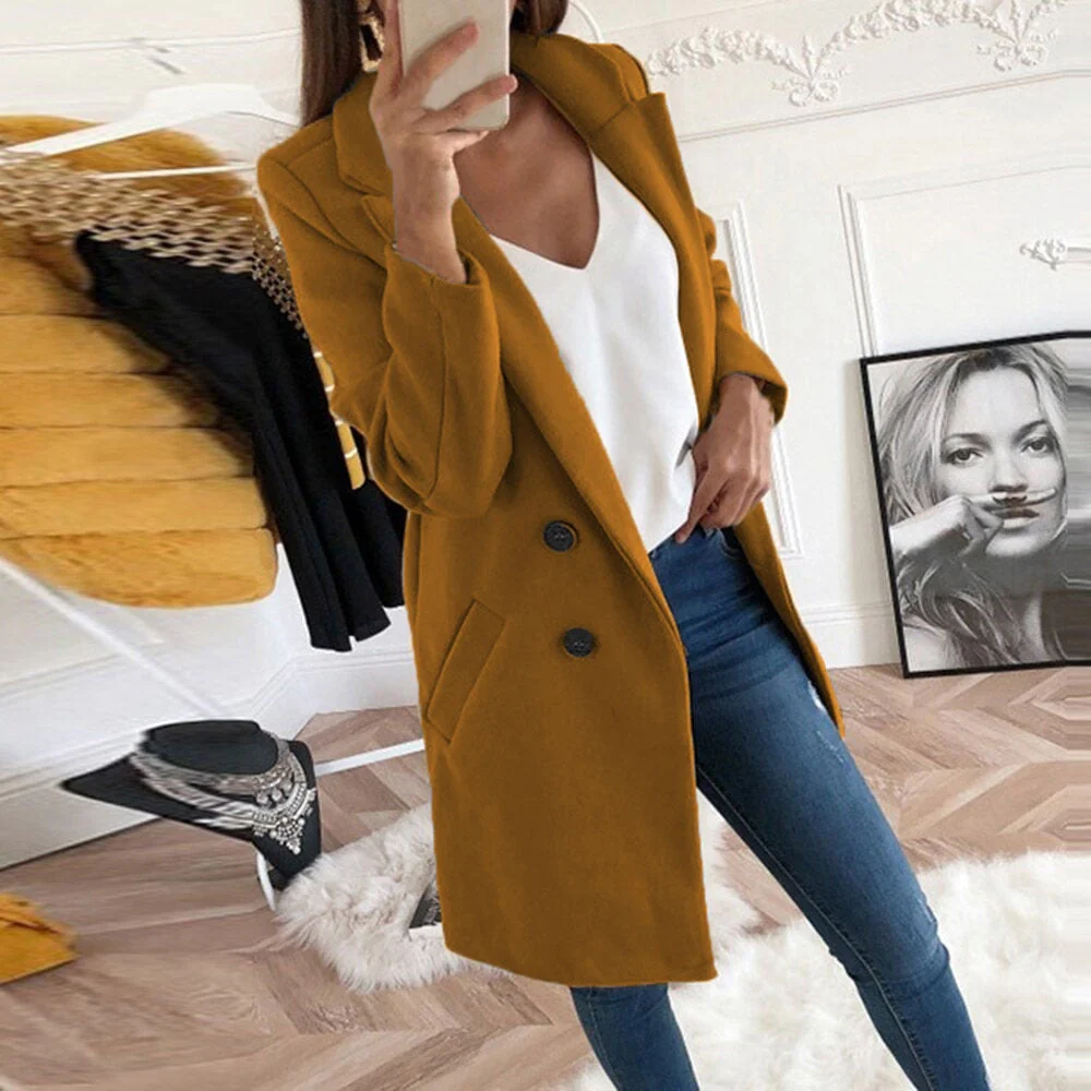 Manteau Long En Laine Élégant Pour Femme – Vêtement Chaud Chic Hiver - Image 5
