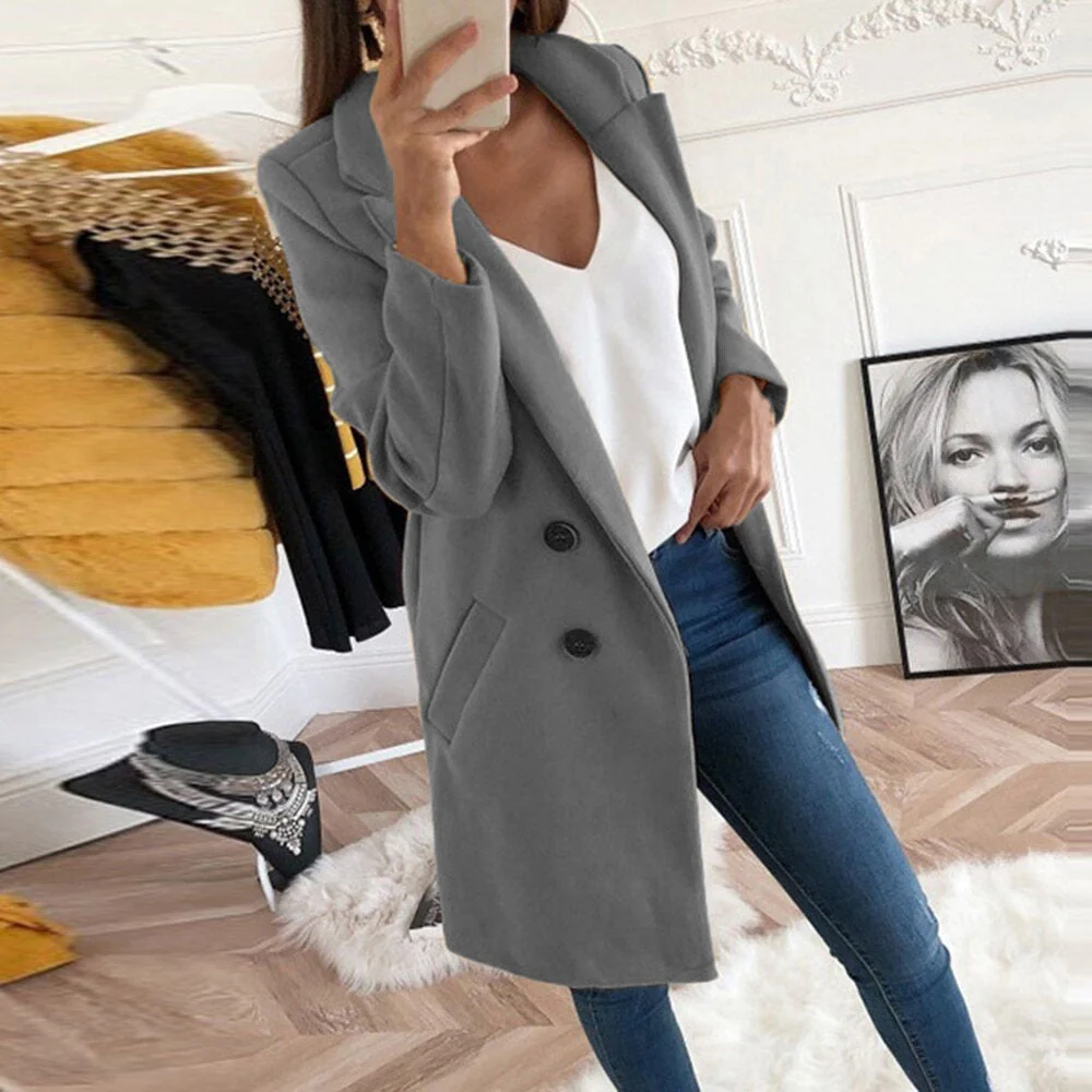 Manteau Long En Laine Élégant Pour Femme – Vêtement Chaud Chic Hiver - Image 7