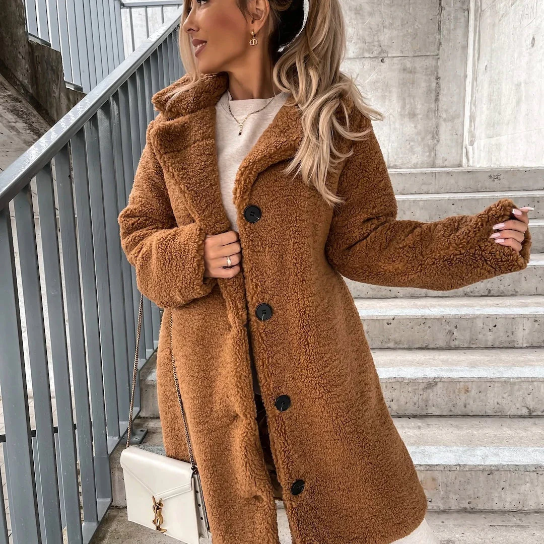 Manteau Long en Teddy Premium pour Femmes – Survêtement Chaud et Élégant d’Hiver - Image 2