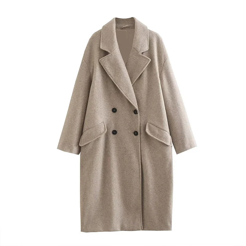 Manteau Long Femme en Laine Premium – Pardessus Long à Double Boutonnage - Image 2