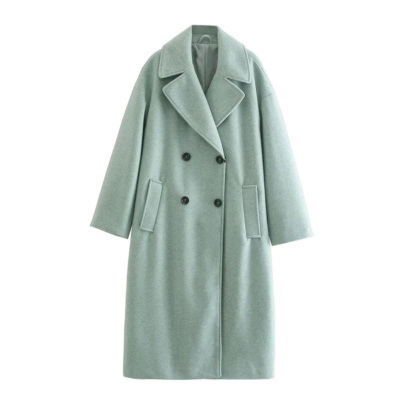 Manteau Long Femme en Laine Premium – Pardessus Long à Double Boutonnage - Image 3