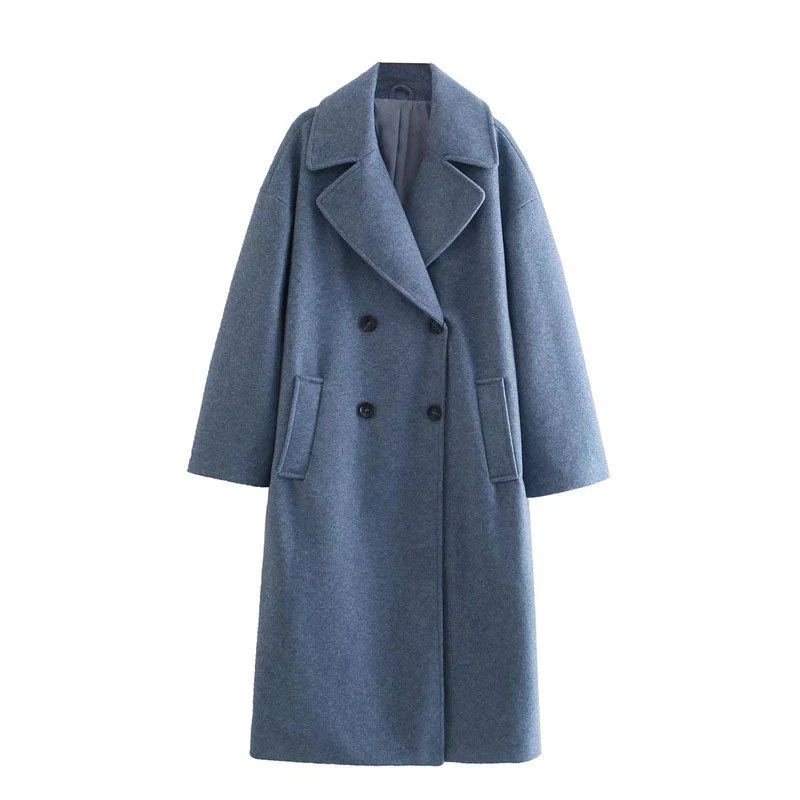 Manteau Long Femme en Laine Premium – Pardessus Long à Double Boutonnage - Image 4