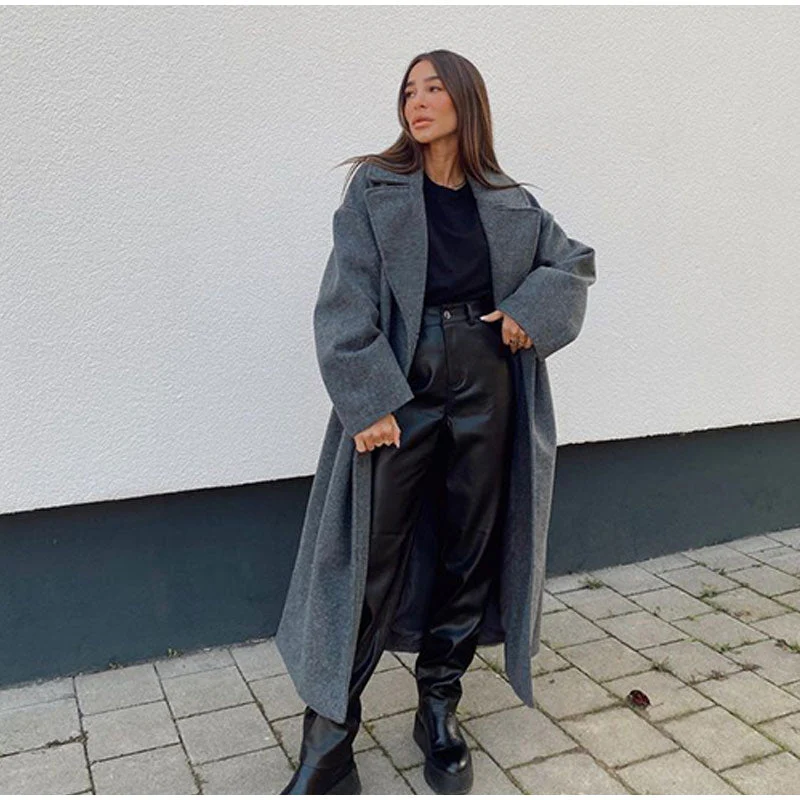 Manteau Long Femme en Laine Premium – Pardessus Long à Double Boutonnage - Image 7