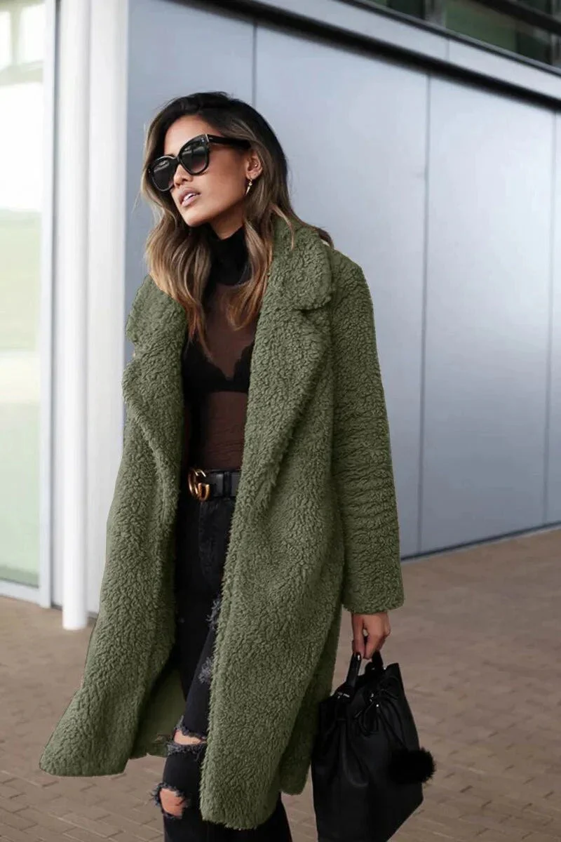 Manteau Long Teddy pour Femme – Manteau Élégant Tendance et Confortable - Image 2