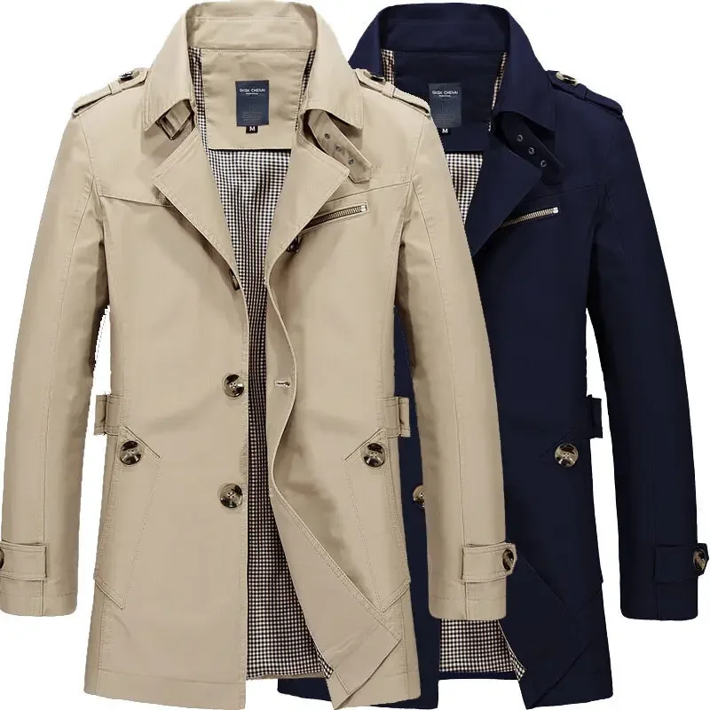 Manteau Trench Classique Léger Confortable Homme - Durable Élégant Intemporel Voyage Décontracté d'Été - Image 7
