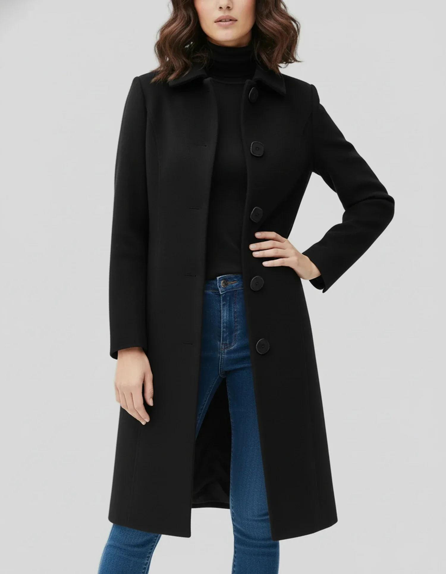 Manteau Trench d’Hiver à Simple Boutonnage pour Femme – Coupe Décontractée et Chaude - Image 2