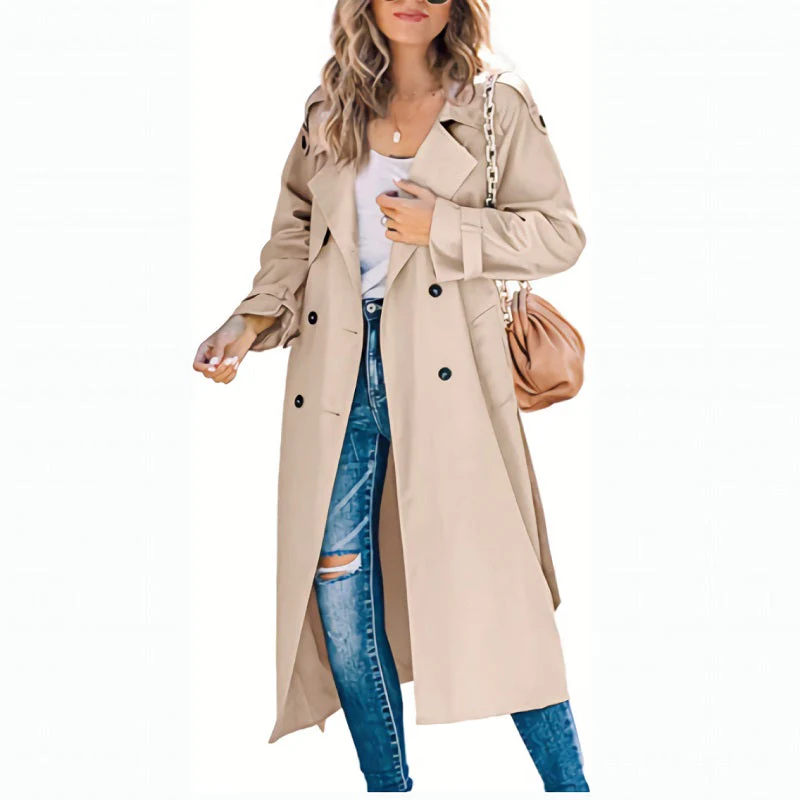 Manteau Trench Long Élégant pour Femme – Veste Classique et Stylée - Image 3