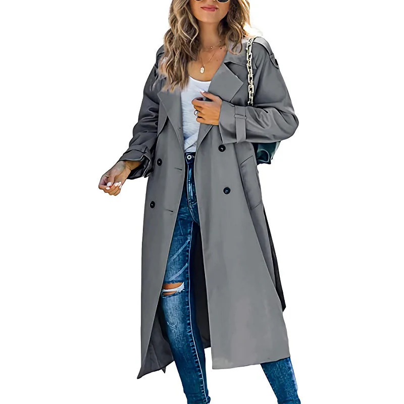 Manteau Trench Long Élégant pour Femme – Veste Classique et Stylée - Image 4