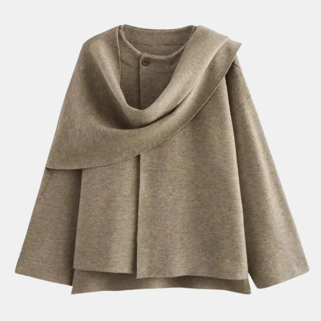 Manteau tricoté au design moderne avec ourlet fendu pour femme - Image 3